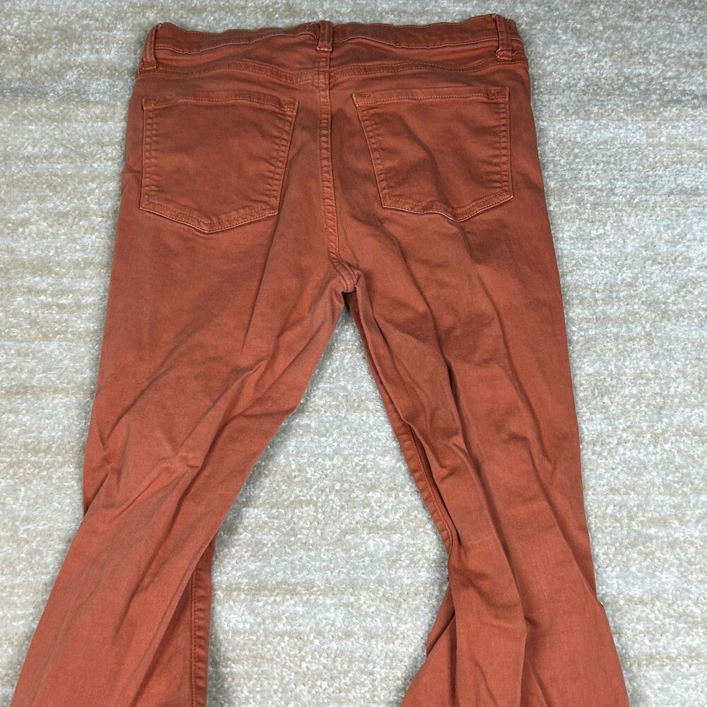 Sneak Peek Jeans Womens 11 Flare Frayed Hem Distressed Rust Orange Bootcut - Picture 11 of 13